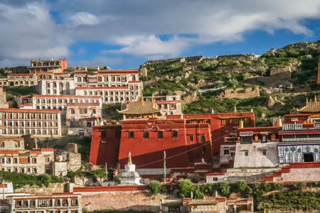 Gyantse monastery near Lhasa in central Tibetのeditorial素材