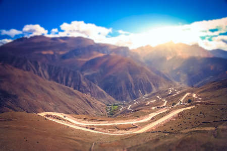 Stunningly beautiful mountain road through the Yunnan Province, Chinaの写真素材