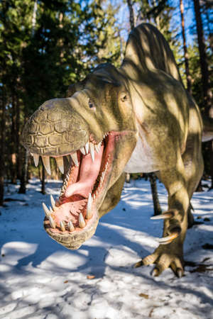 Szklarska Poreba, Poland -  February 2017 :  T-Rex in a private dinosaur Park in Szklarska Poreba, Karkonosze mountains, Polandのeditorial素材