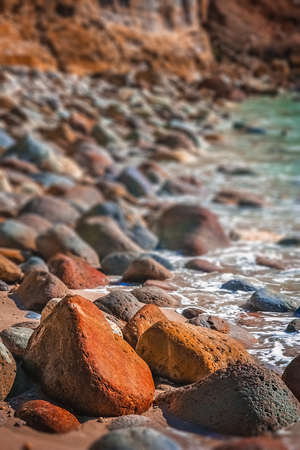 Stony rocky coast of the New Zealand North Island