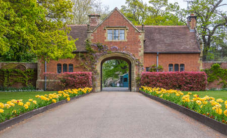 Hever Castle, England -  April 2017 : Entrance to the Hever Castle  located in the village of Hever, Kent, England.のeditorial素材