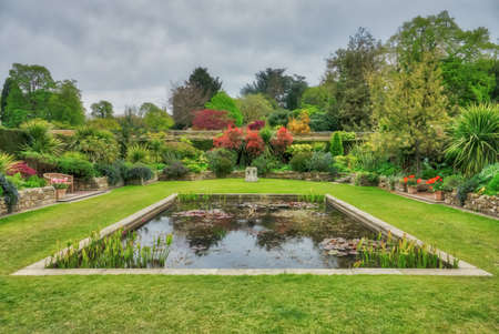 Hever Castle, England - April 2017 : Beautiful Hever Castle gardens located in the village of Hever, Kent.のeditorial素材