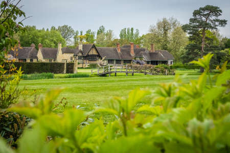 Hever Castle, England - April 2017 : Old cottages in the Hever Castle gardens, Kent, Englandのeditorial素材