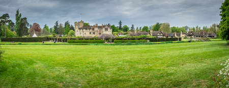 Hever Castle, England - April 2017 : Hever Castle and its beautiful gardens located in the village of Hever, Kent, built in the 13th century, historical home of Ann Boleyn, the second queen consort of King Henry VIII of Englandのeditorial素材
