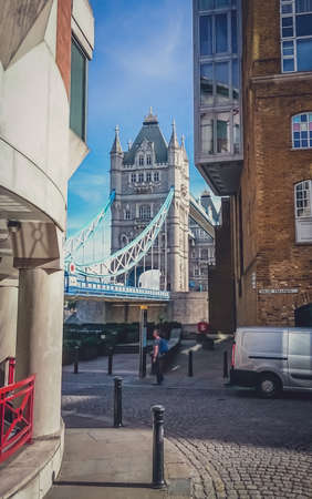 London, England - August 2016 : View of the famous London landmark Tower Bridge, England, UKのeditorial素材