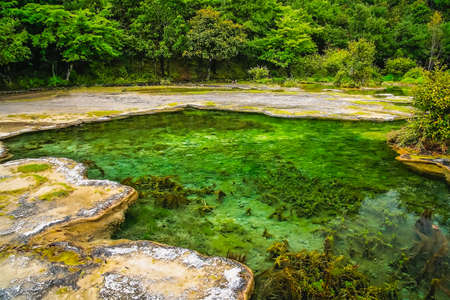 Stunningly beautiful Baishuitai Water Terraces, Yunnan province, Chinaの写真素材