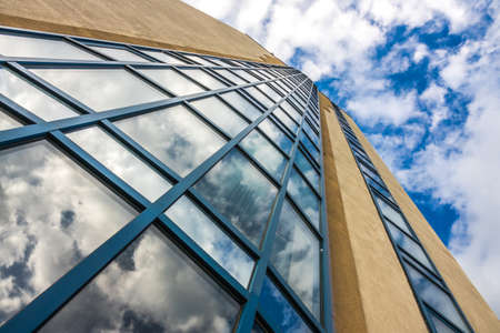 Bydgoszcz, Poland -  August 2017 : View of the tall office of a Bank Pocztowy on Jagiellonska streetのeditorial素材