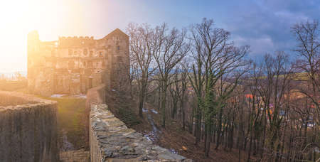 Ruins of the medieval Bolkow Castle, Lower Silesia, Polandの写真素材