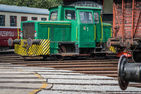 Jaworzyna Slaska, Poland - August 2018 : an old disused retro train car on the side track in the...