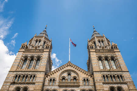 High towers of the impressive building of the Natural History Museum in London, Englandのeditorial素材