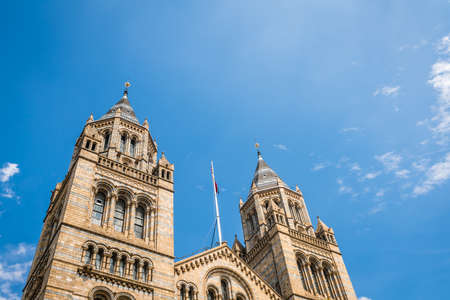 High towers of the impressive building of the Natural History Museum in London, Englandのeditorial素材