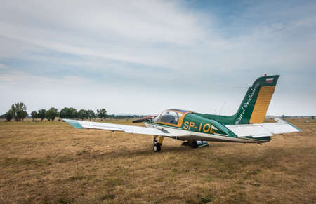 Swiebodzice, Poland - August 2018 : Small plane preparing for take off during air showのeditorial素材