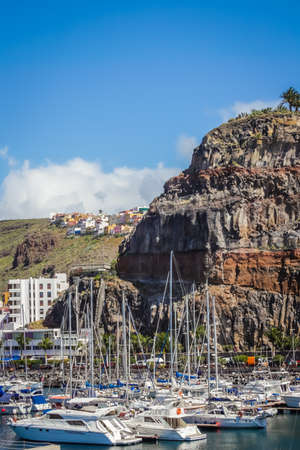 San Sebastian in La Gomera, Spain - April 2013 : Yachts in the port, Canary Islandsのeditorial素材