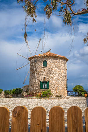 Old windmill in Skinari Cape, Zakynthos island, Greeceの写真素材