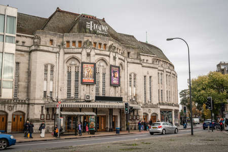London, United Kingdom -  October 2019 : Facade of The Art Deco design Broadway Theatre, formerly known as the Lewisham Theatre, Catford, Lewisham boroughのeditorial素材