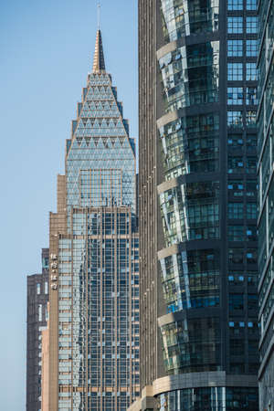 Chongqing, China -  August 2019 : Modern high-rise commercial and business skyscraper building in the Chongqing cityのeditorial素材