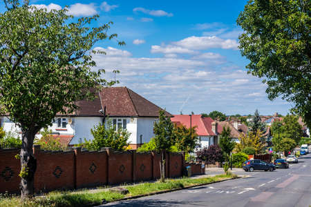 London, UK - July 2020 : The small London Victorian houses in Streatham and Norbury, London suburbsのeditorial素材