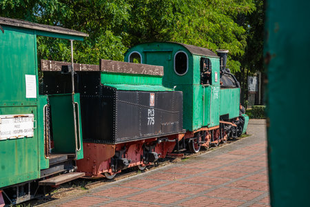 Wenecja, Poland - August 2020 : Old locomotive in narrow gauge train museumのeditorial素材