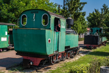 Wenecja, Poland - August 2020 : Old locomotive in narrow gauge train museumのeditorial素材