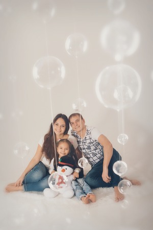 Portrait of a happy family.の写真素材