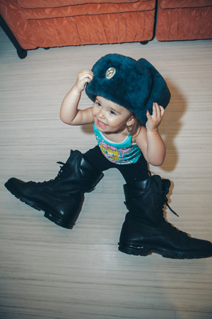 girl who wants to be in the militaryの写真素材