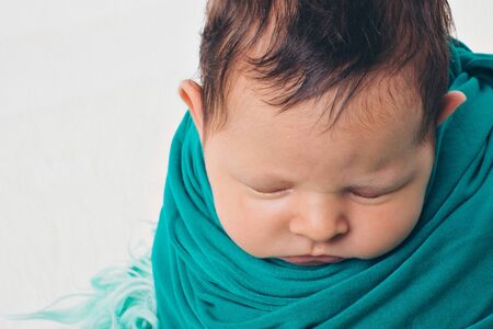 portrait of a little girl: baby's face close-up. concept of childhood, healthcare, IVFの写真素材