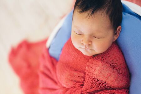 portrait of a little girl: baby's face close-up. concept of childhood, healthcare, IVFの写真素材