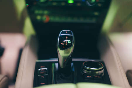advertising BMW cars, Moscow, 1.11.2018: control panel, car interior