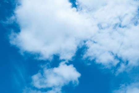 the concept of weather observation, meteorology-the formation of clouds in the sky. Copy space.の写真素材