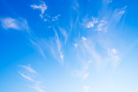 the concept of weather observation, meteorology-the formation of clouds in the sky. Copy spaceの写真素材