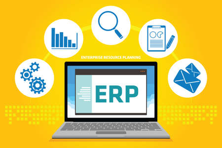 erp enterprise resource planning vector illustration conceptのイラスト素材
