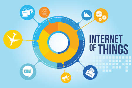 Internet of Things with colorful infographic vector illustration designのイラスト素材