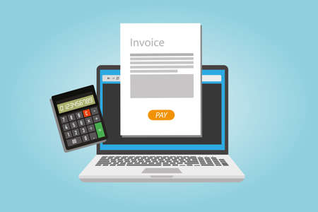 invoice invoicing online service pay vector illustration