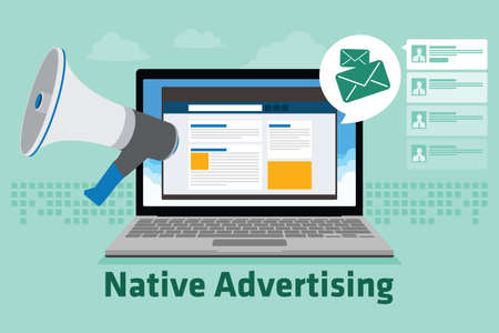 native advertising vector illustration flat design conceptのイラスト素材