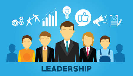 leader leadership in business concept team vectorのイラスト素材