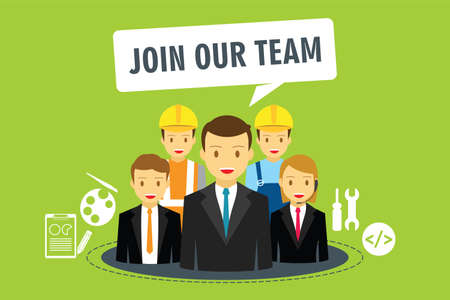 join our team in company vector illustration flat designのイラスト素材