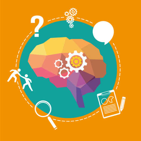 brain thinking idea vector illustration flat designのイラスト素材