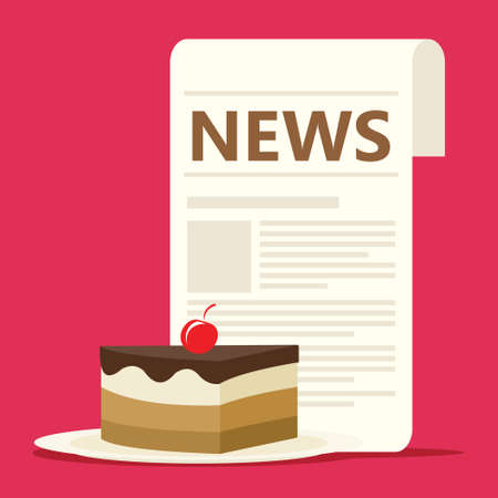culinary news with newspaper vector illustration conceptのイラスト素材