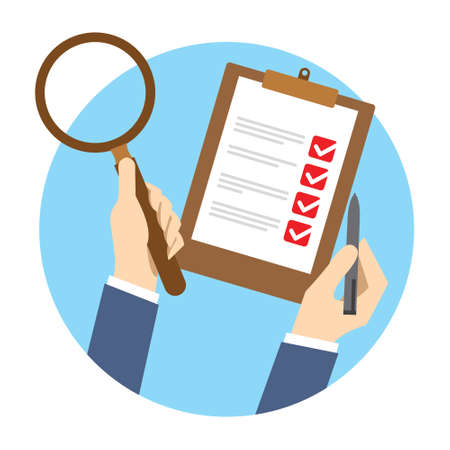 qc quality control check vector illustration conceptのイラスト素材