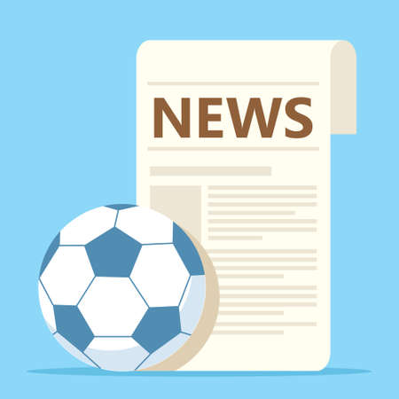 sport news with soccer ball vector illustrationのイラスト素材