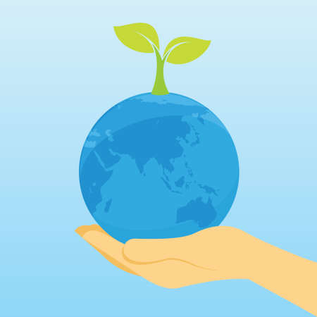 save our earth plant trees vector illustrationのイラスト素材