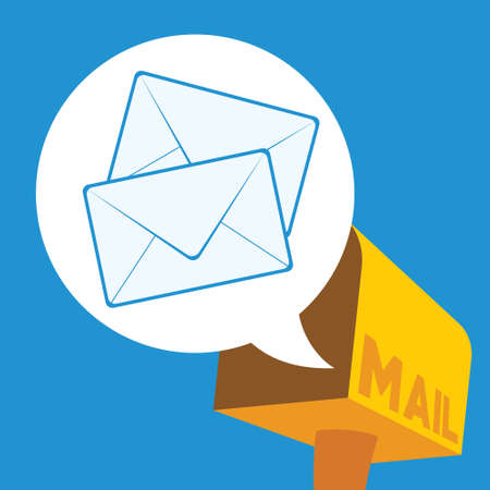 inbox new unread email with mailbox vector illustrationのイラスト素材