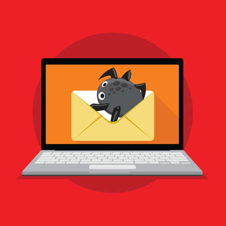 span and virus email vector illustration designのイラスト素材