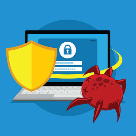 system protection for account from virus illustration vectorのイラスト素材