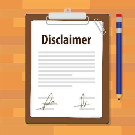 disclaimer document paper legal agreement signed vector illustrationのイラスト素材