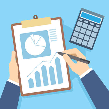 finance report Business documents and accounting vector illustrationのイラスト素材