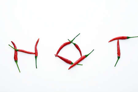 hot chill on white backgroundの写真素材