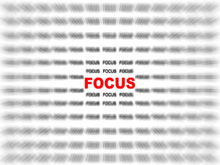 Blurred text with a focus in red on centerの写真素材