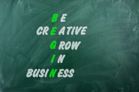 Acronym of Begin - Be Creative  Grow In Businessの写真素材