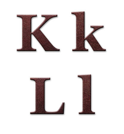 Leather alphabet  Texture is taken  from real photo  の写真素材